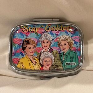 Stay Golden Golden Girls Travel Pill Box 2 Compartment Medicine Pill Case NEW